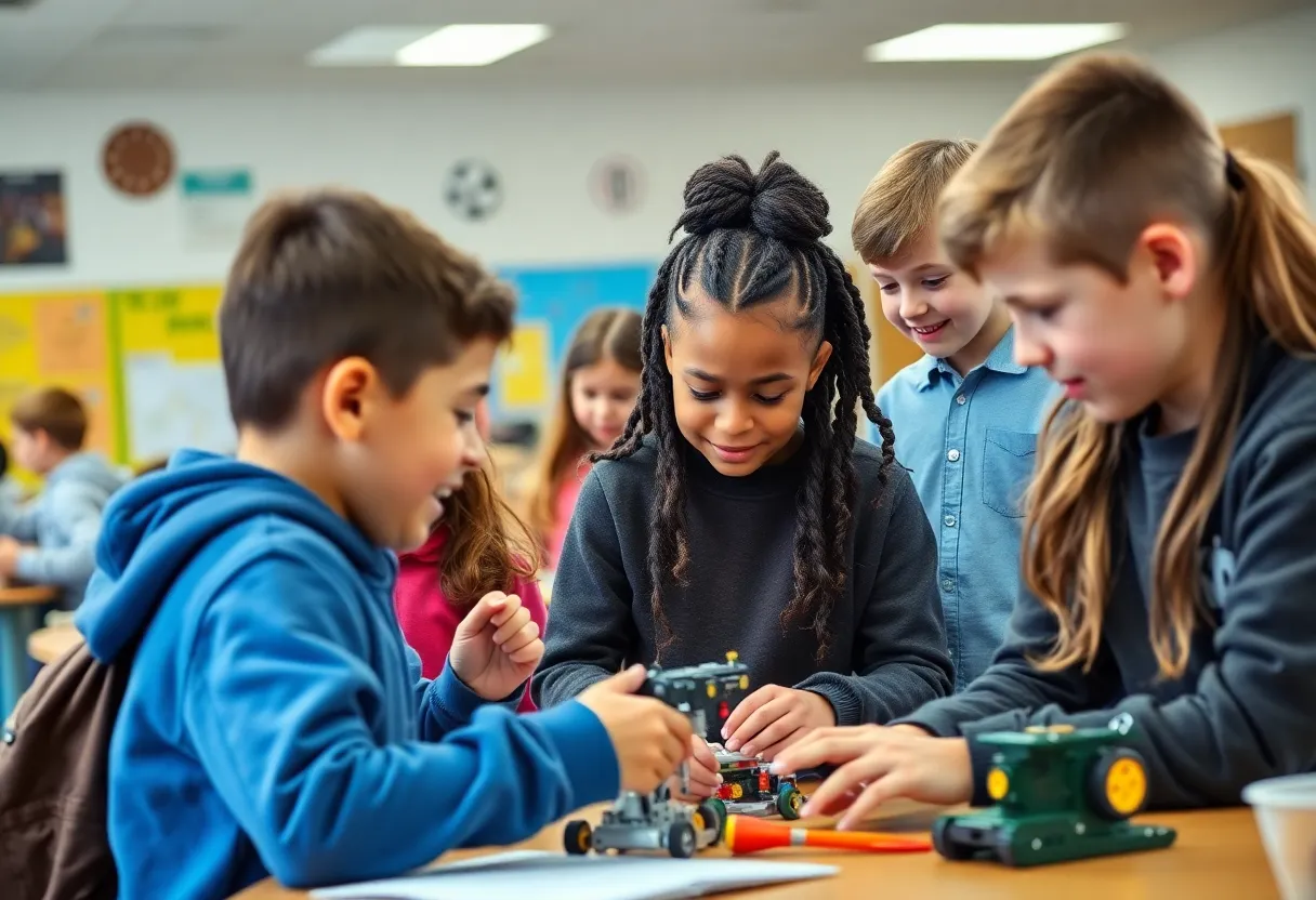 Students participating in extracurricular activities at Springfield School