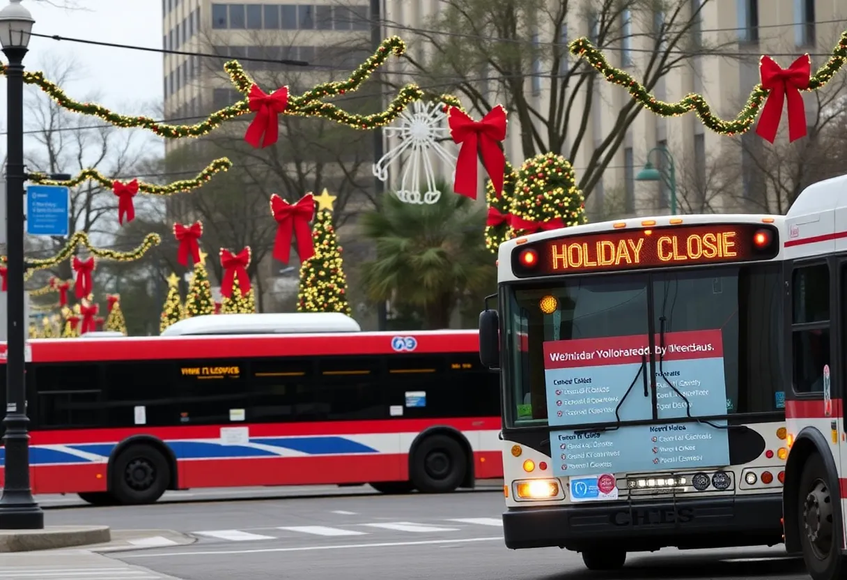Festive decorations in Tallahassee during the holiday season