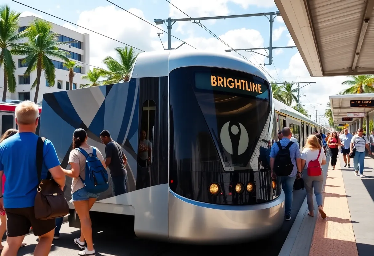 Brightline Commuters at South Florida Station