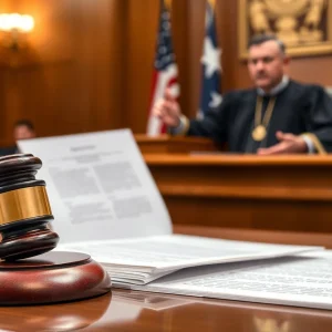 A judge making a ruling in a courtroom regarding the BIA lawsuit.