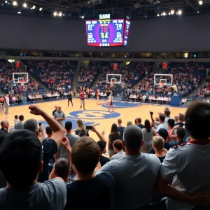 Fans at a Florida State basketball game witnessing a defeat