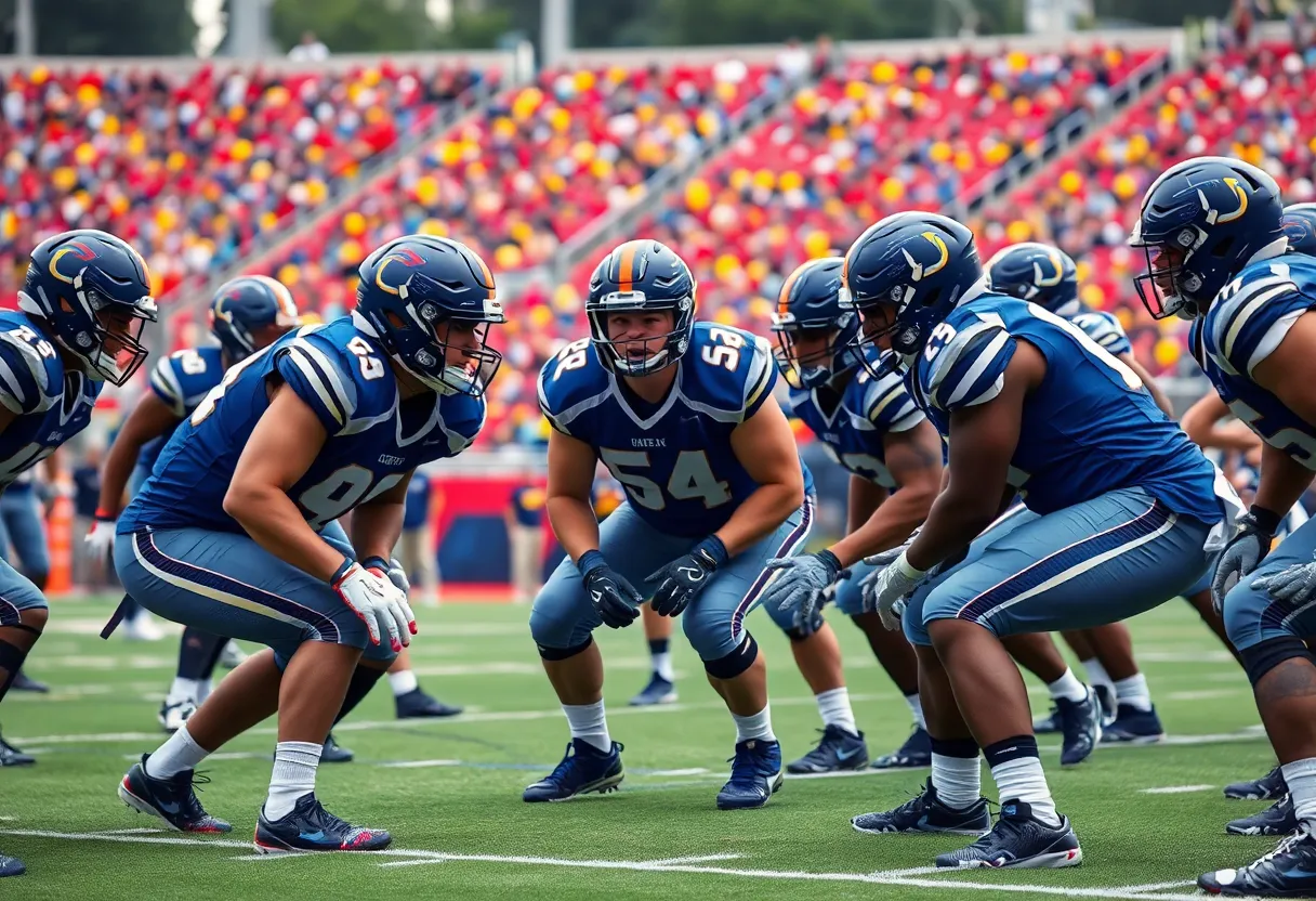 Defensive line practice at Florida State University