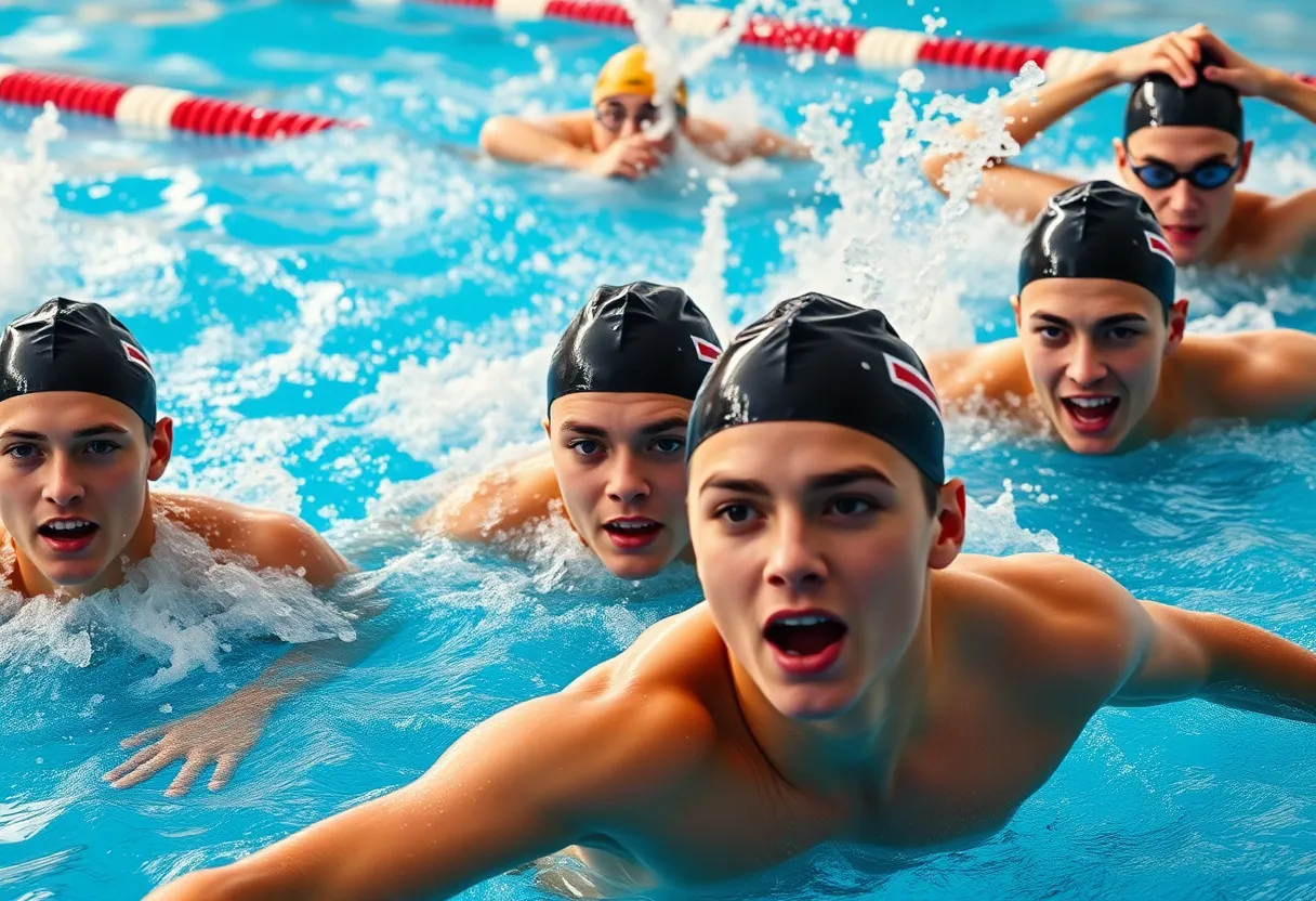 Swimmers training in a pool for Florida State University