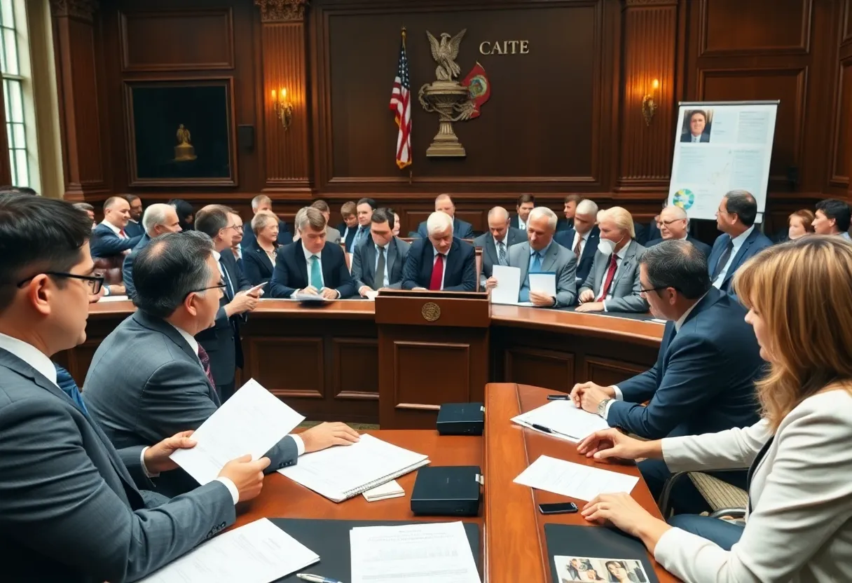 Group discussion on H1-B visa program in a governmental context