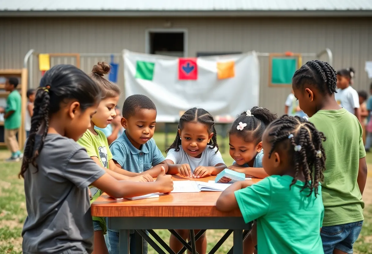 Children playing and engaging in community activities in Leon County.