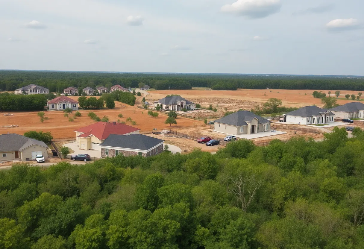 Construction sites in Leon County with houses under development