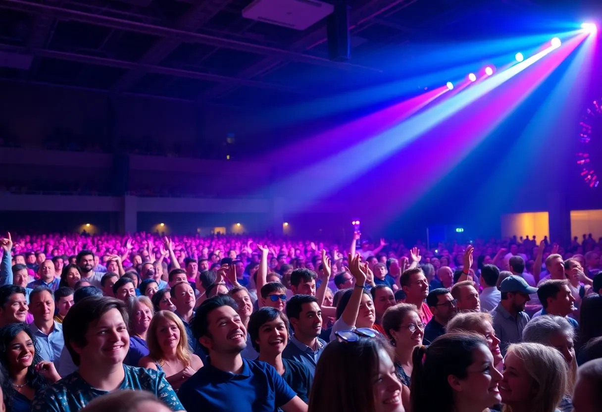 Audience enjoying a concert at a civic center