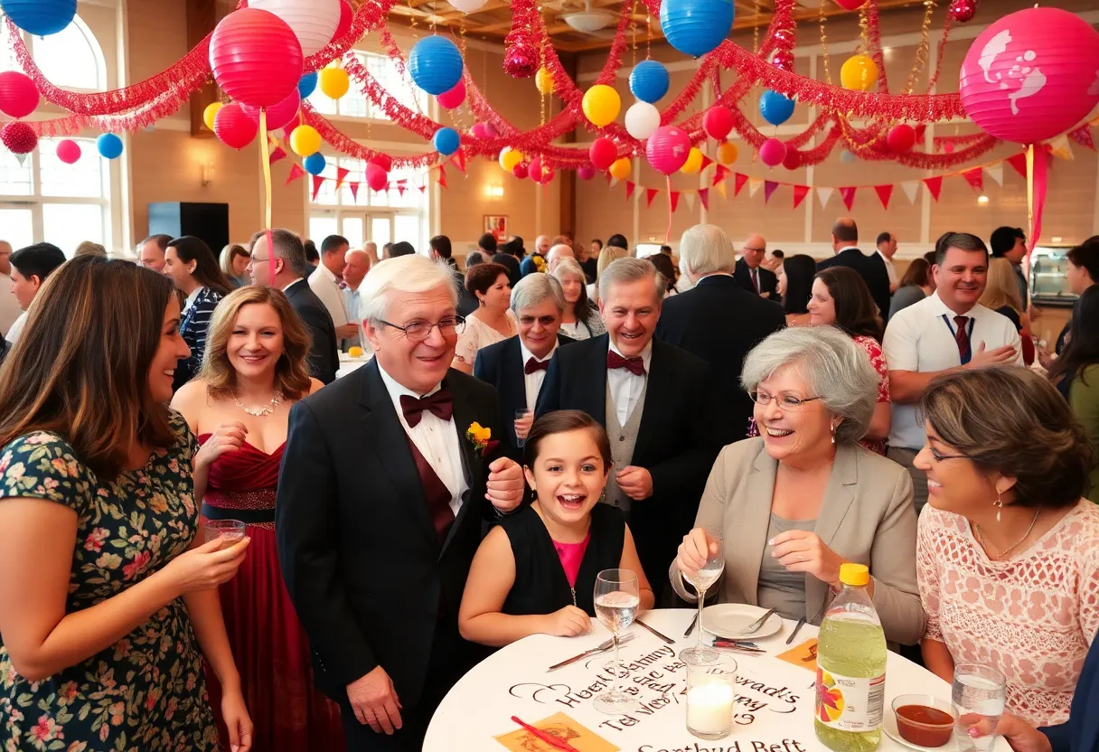 Community members celebrating at Night to Shine event.