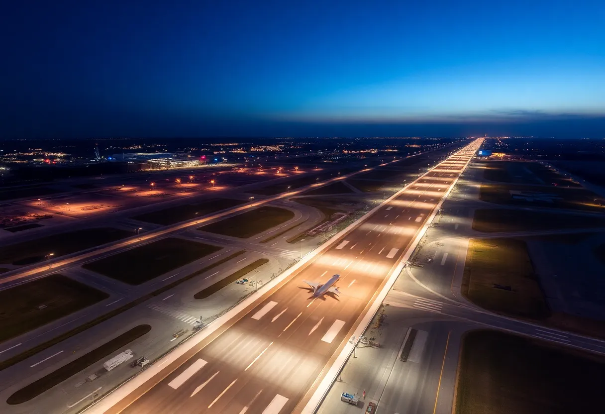 Construction at Tallahassee International Airport with new taxiways