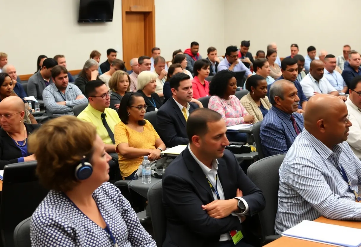Community members participating in the Tallahassee City Commission meeting.