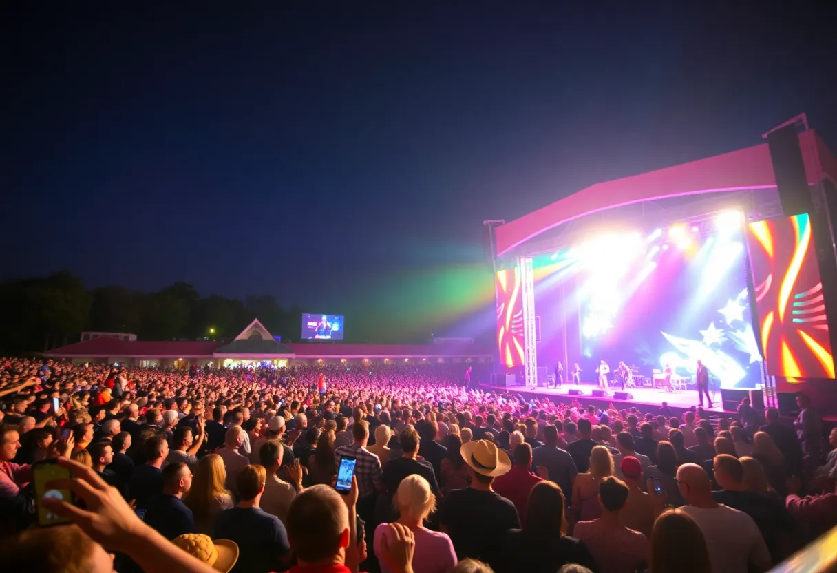 Crowd enjoying a concert at The Adderley Amphitheater in Tallahassee