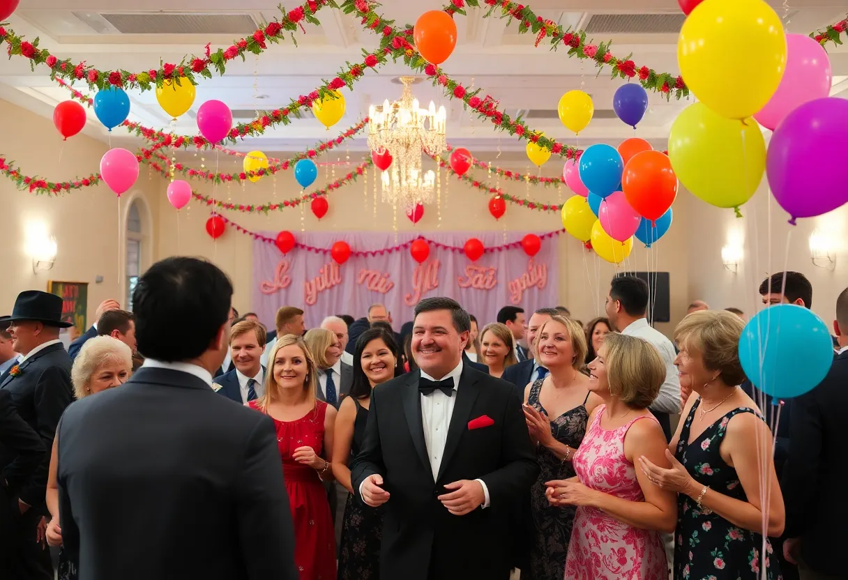 Community members celebrating at Night to Shine event in Tallahassee