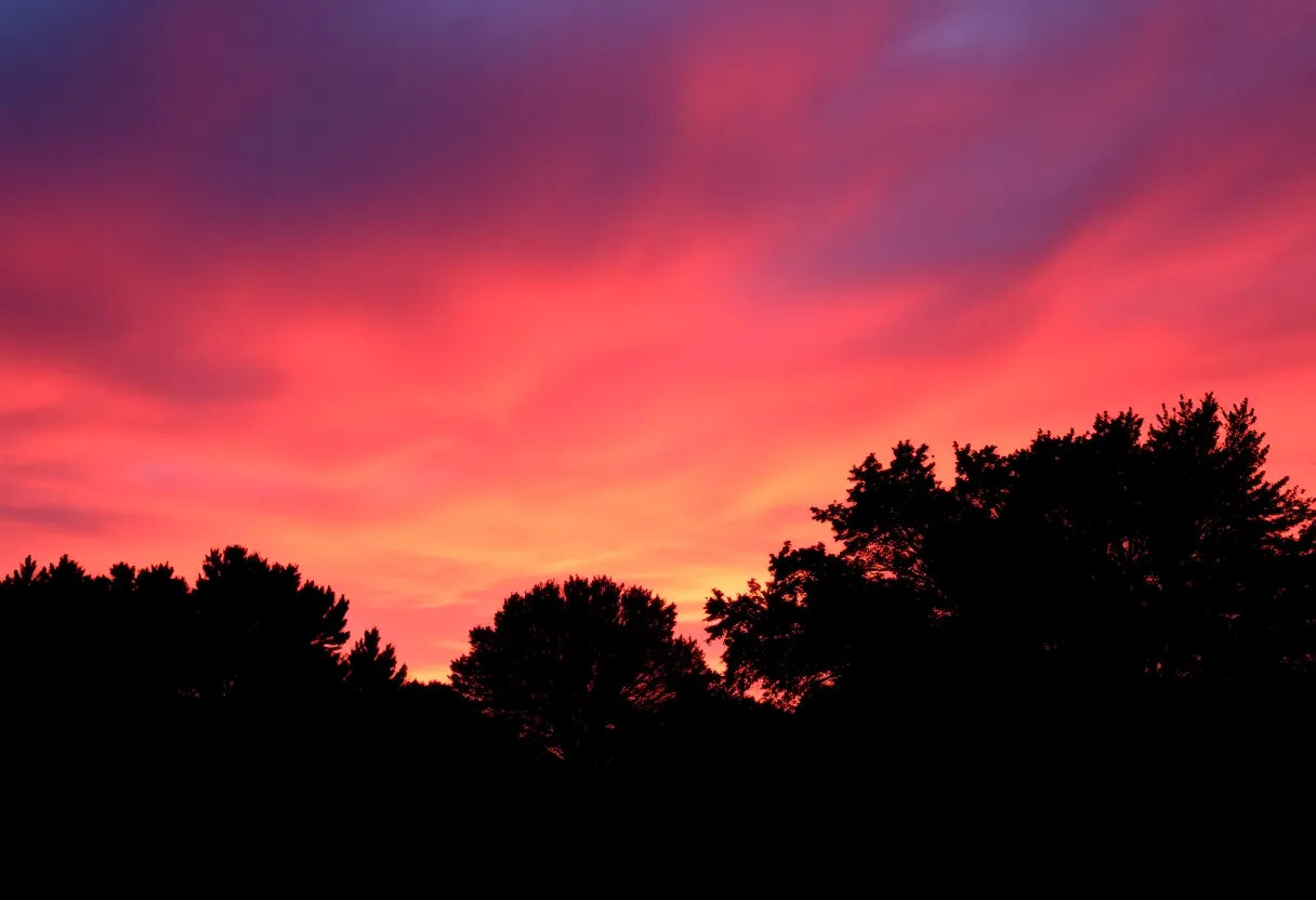 Vibrant sunrise colors over Tallahassee