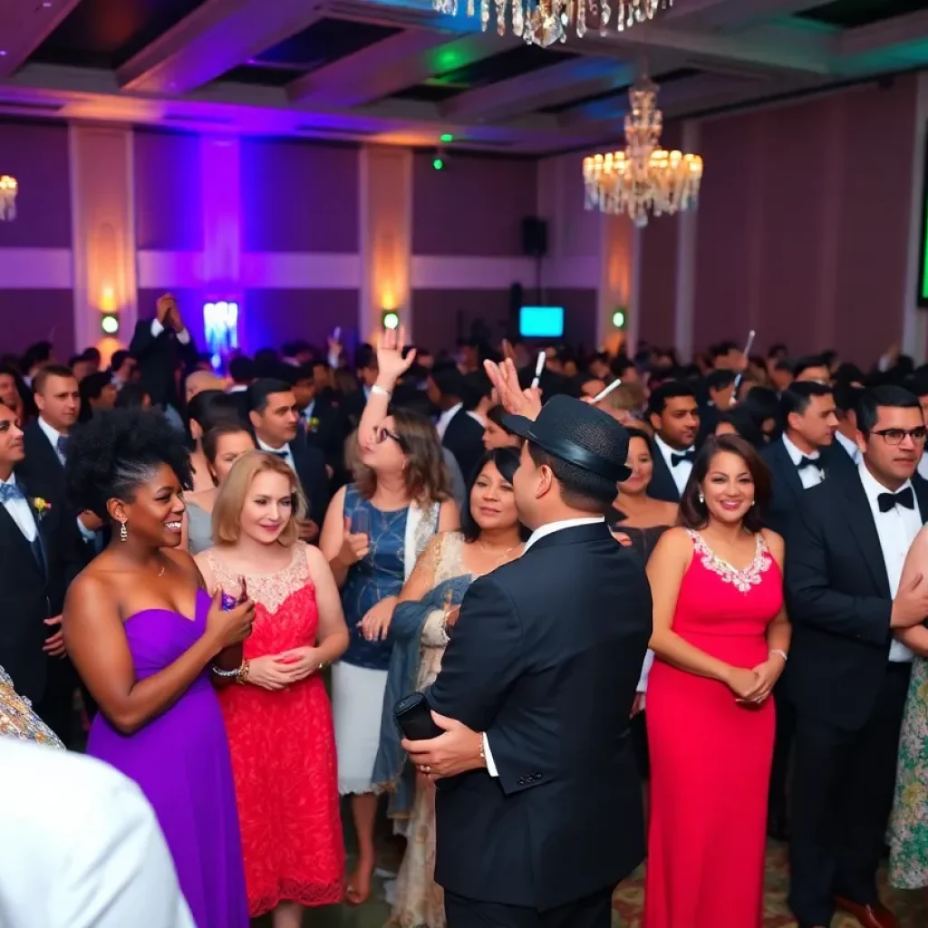 Guests enjoying the 50th anniversary gala of Young Actors Theatre