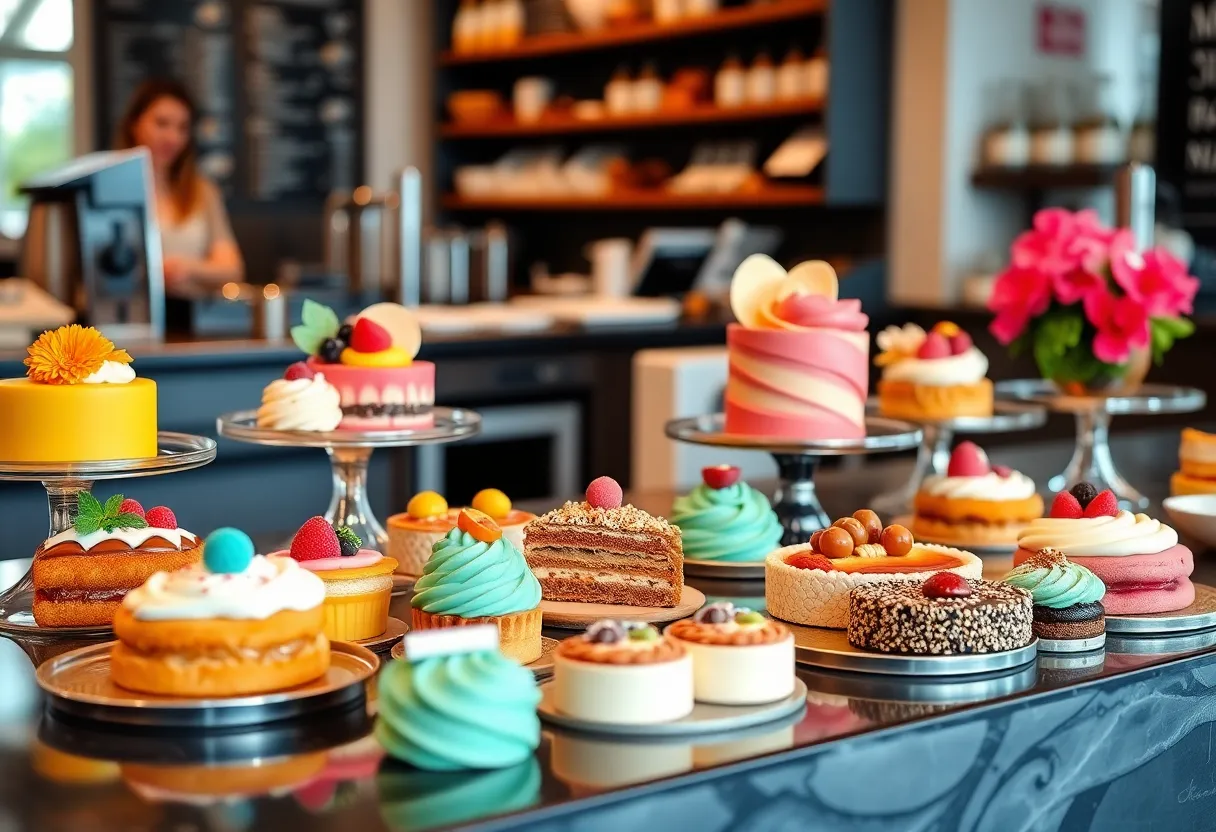 Assortment of artisan desserts at Kool Beanz Cafe