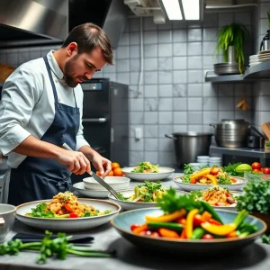 Executive chef preparing innovative culinary dishes
