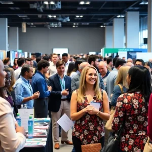 Diverse business owners interacting at the Black Business Expo