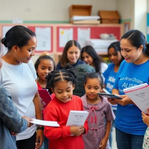 Volunteers providing support to homeless students in Leon County.