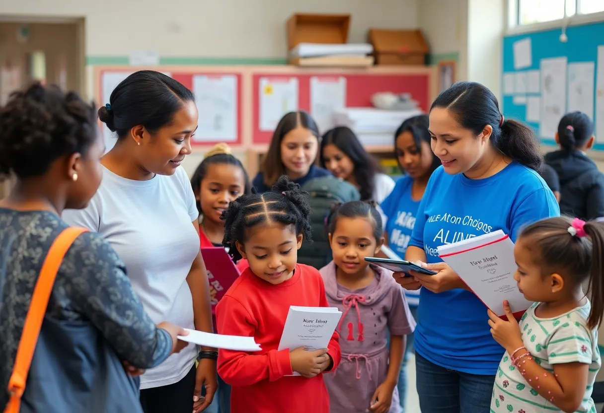 Volunteers providing support to homeless students in Leon County.