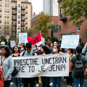 Community members showing solidarity during ICE raids