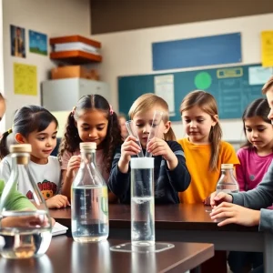 Students participating in an engaging science lesson