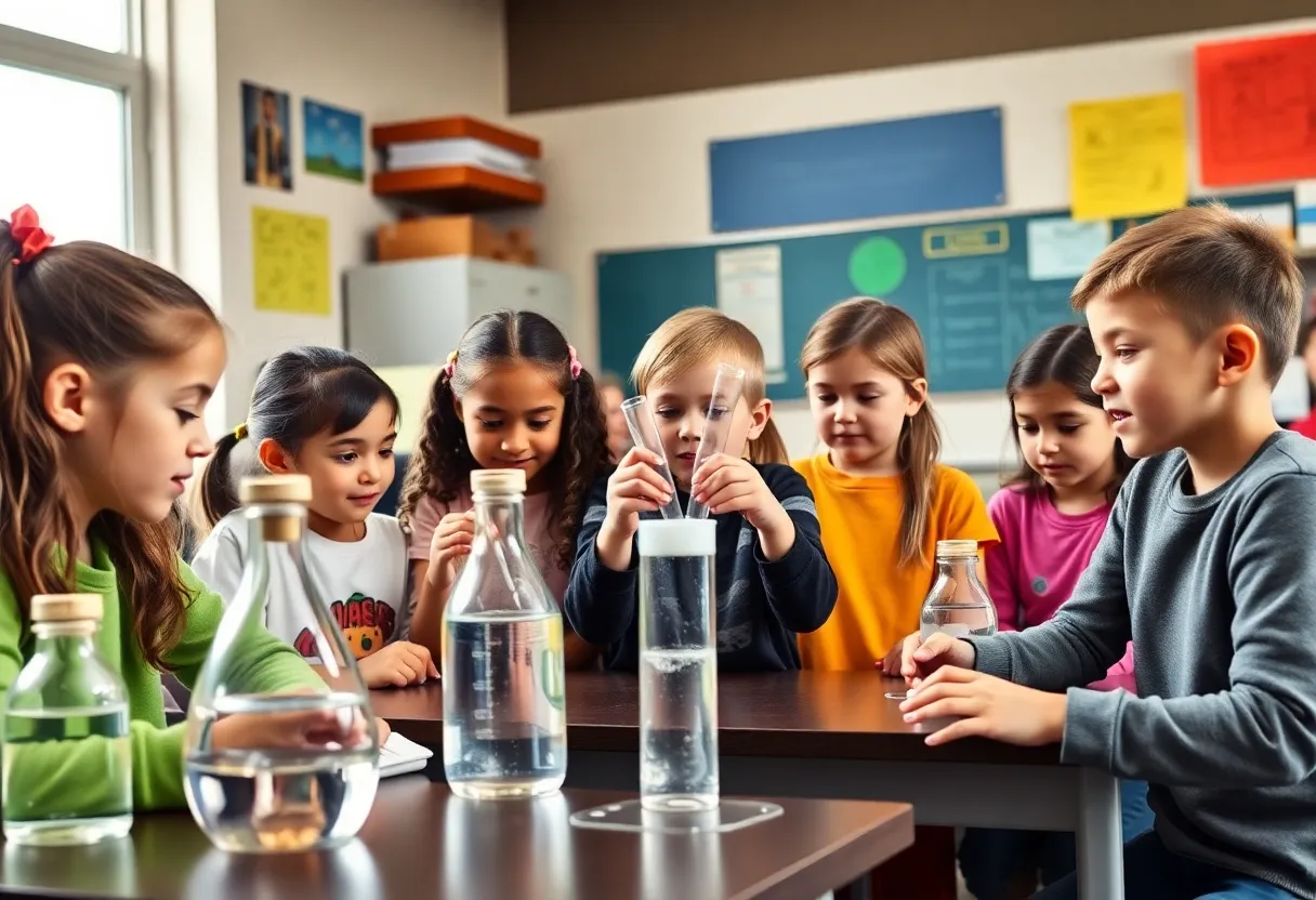 Students participating in an engaging science lesson