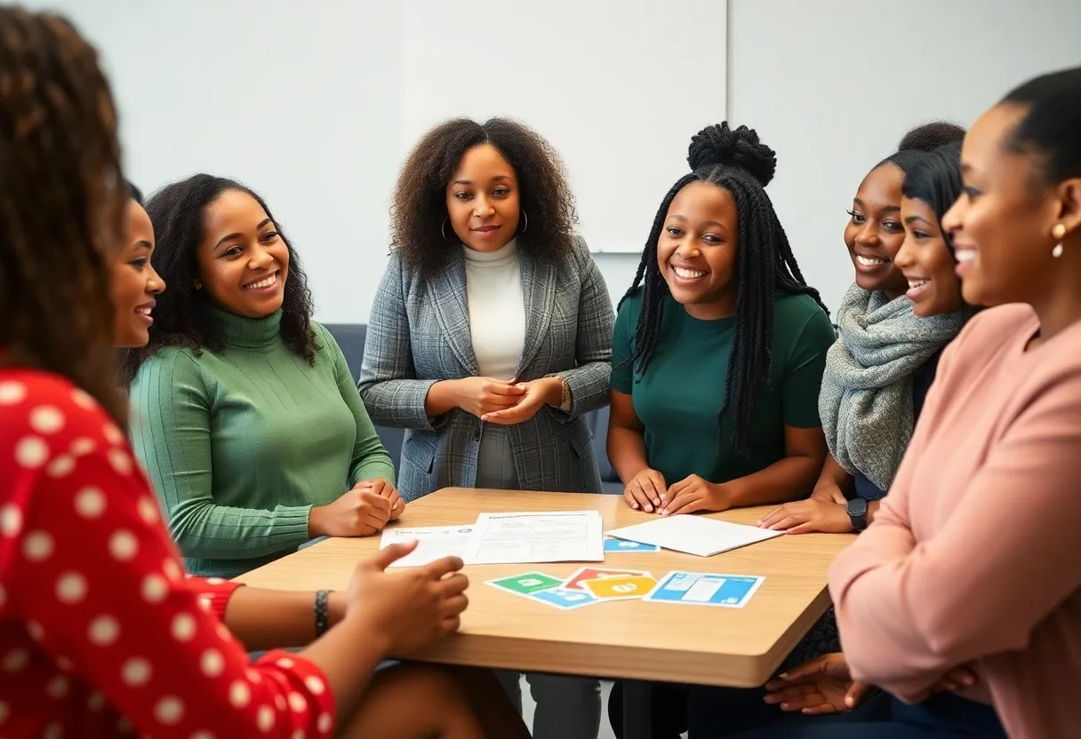 Young women participating in a financial education workshop