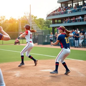Florida State softball players celebrating during a game
