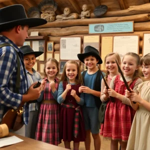 Fourth graders engaged in Florida history education activities