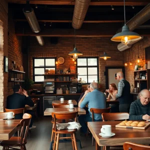 Interior of Foxtail Coffee Co. with customers enjoying their drinks