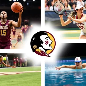 Collage of FSU athletes competing in various sports