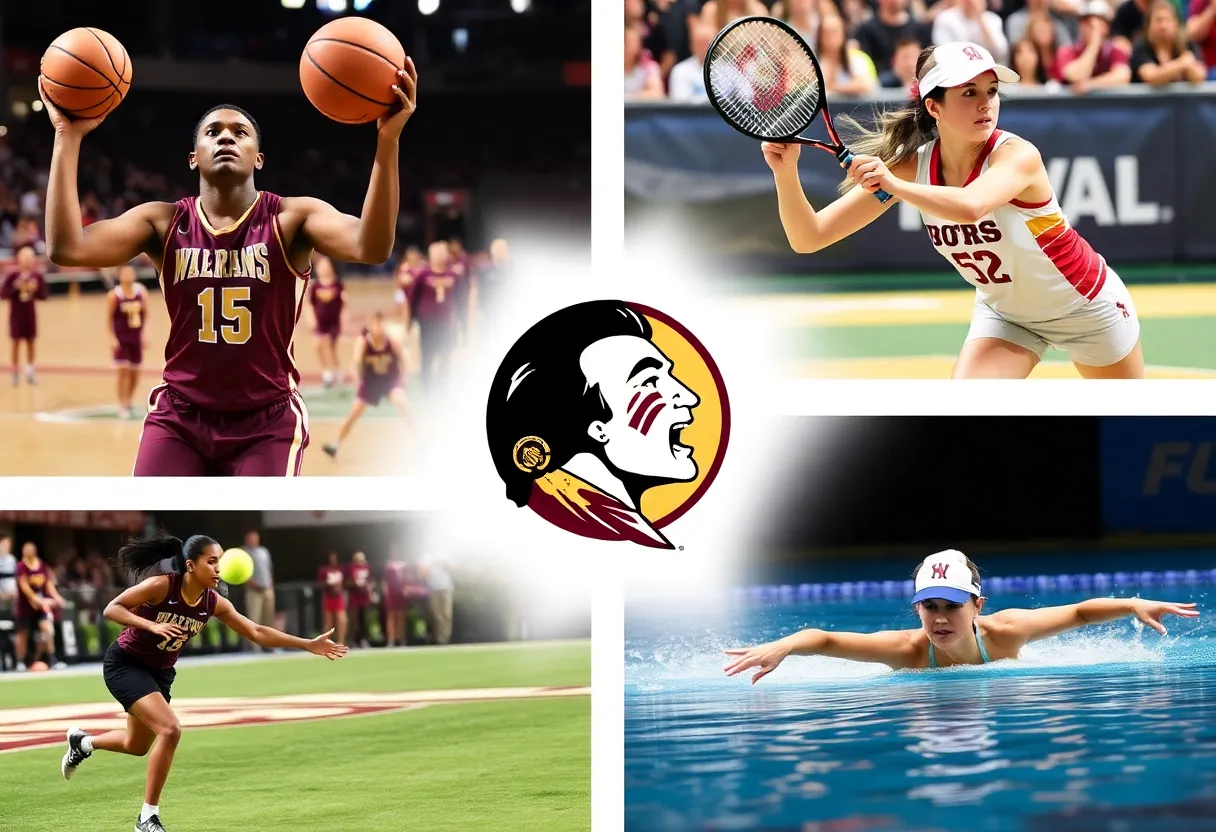 Collage of FSU athletes competing in various sports