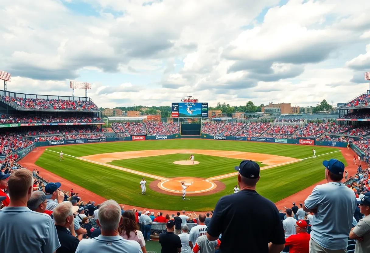 Fans and players at FSU baseball stadium during the 2025 season kickoff