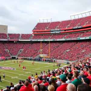 Florida State University football recruitment event with fans in the stadium