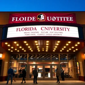 A vibrant Regal movie theater associated with Florida State University.