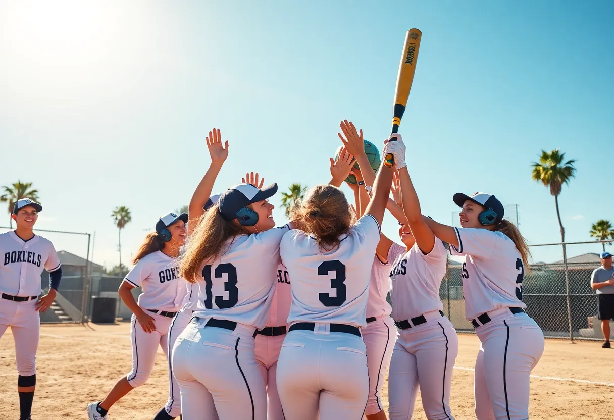 Florida State University softball team celebrating a home run in Puerto Vallarta