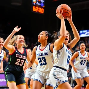 Florida State University women's basketball team celebrating victory