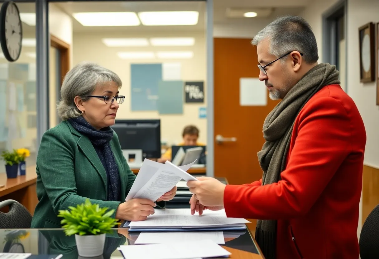 A friendly staff member assisting residents at the Leon County Property Appraiser office.