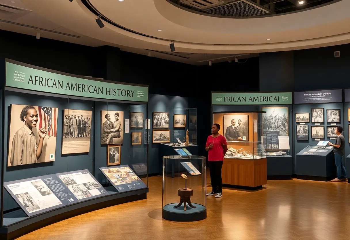 Exhibit showcasing African American history at John G. Riley Center