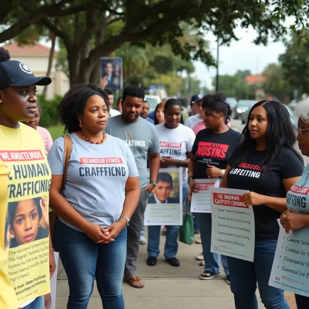 Public awareness campaign in Tallahassee focusing on human trafficking education.
