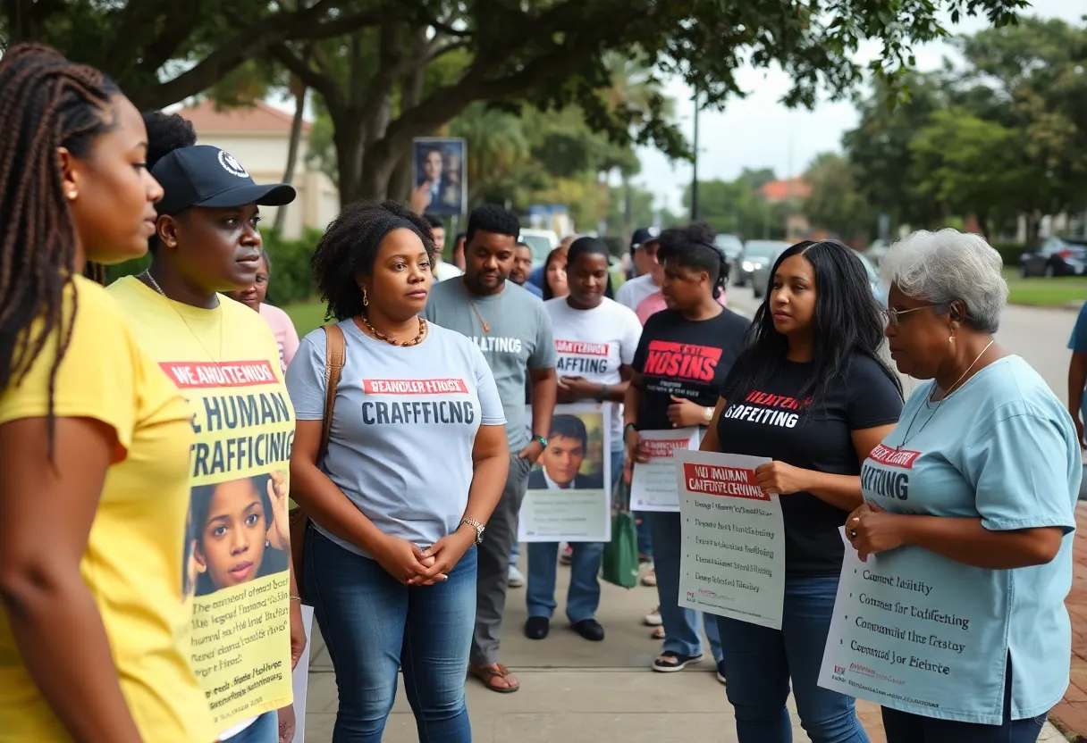 Public awareness campaign in Tallahassee focusing on human trafficking education.