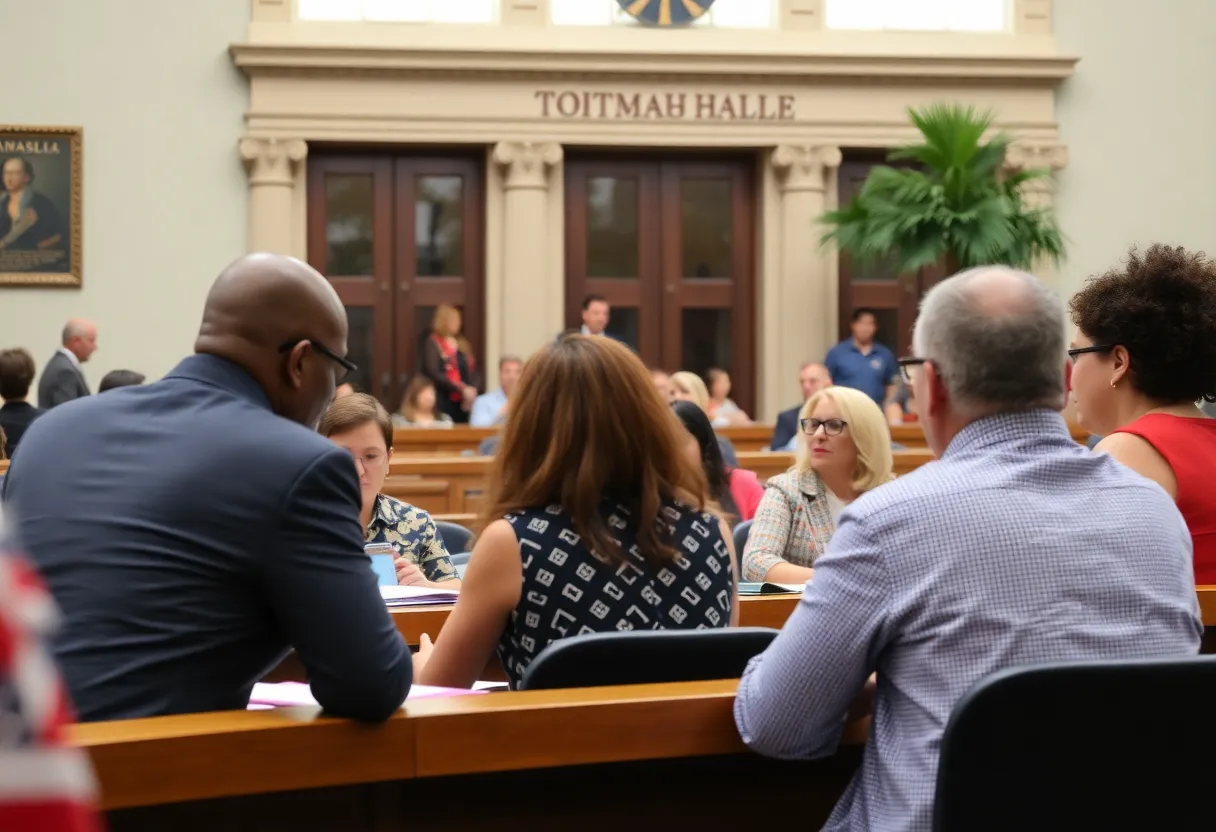 City Commission members engaged in a meeting at Tallahassee City Hall