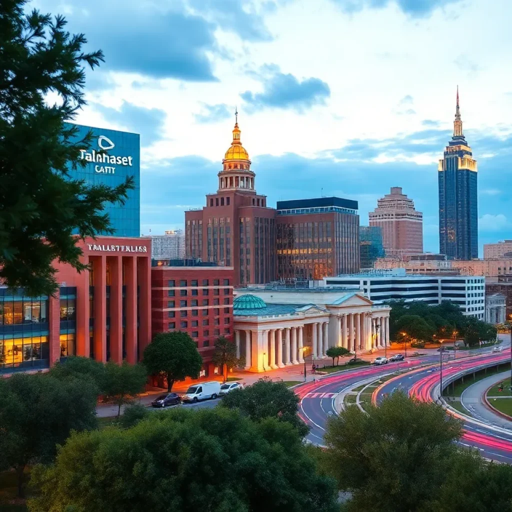 Skyline of Tallahassee representing economic growth and challenges