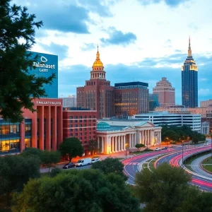 Skyline of Tallahassee representing economic growth and challenges