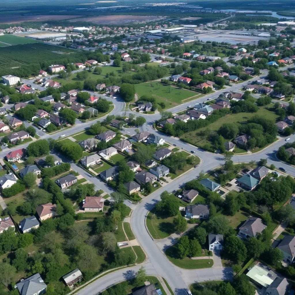 Aerial view of Tallahassee neighborhoods showcasing diverse housing options