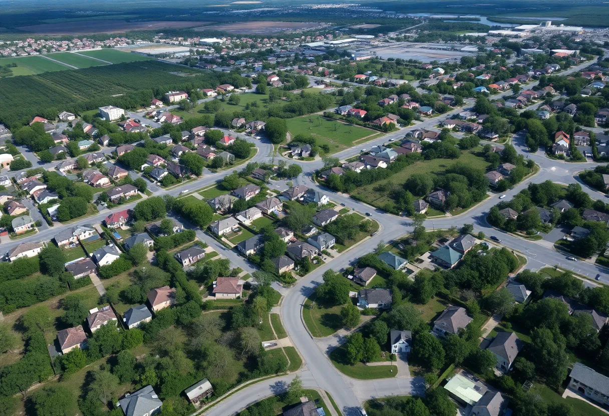 Aerial view of Tallahassee neighborhoods showcasing diverse housing options