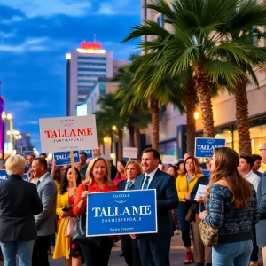 Campaign scene in Tallahassee featuring community engagement