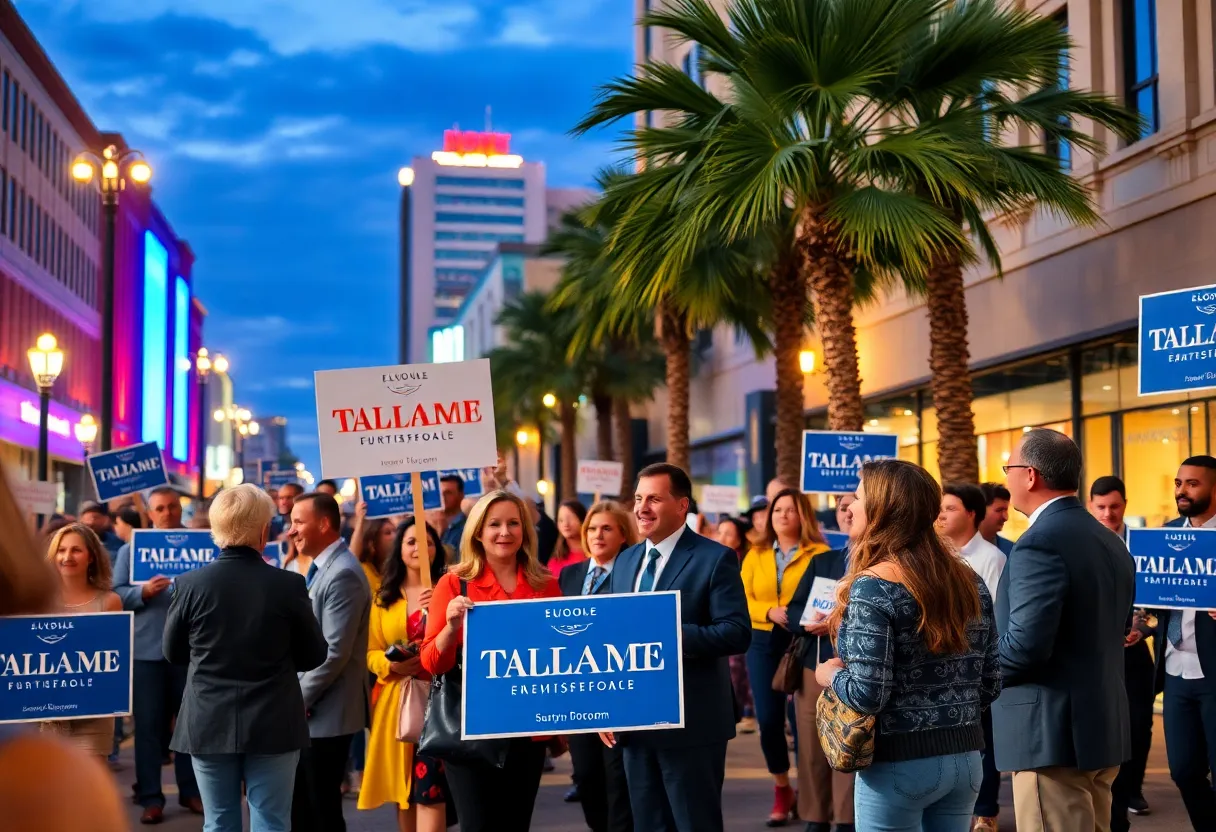 Campaign scene in Tallahassee featuring community engagement