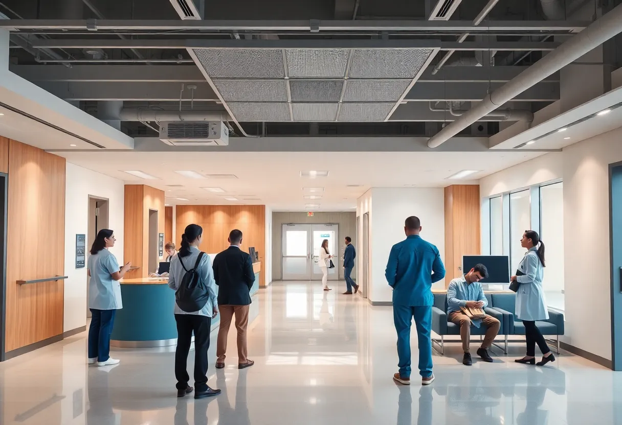 Patients waiting in a healthcare facility during transitions.