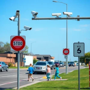 Traffic cameras monitoring a school zone in Tallahassee